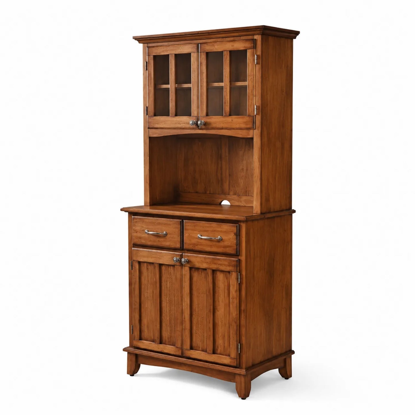 Buffet en bois avec portes vitrées en verre trempé, 180 cm x 90 cm x 40 cm