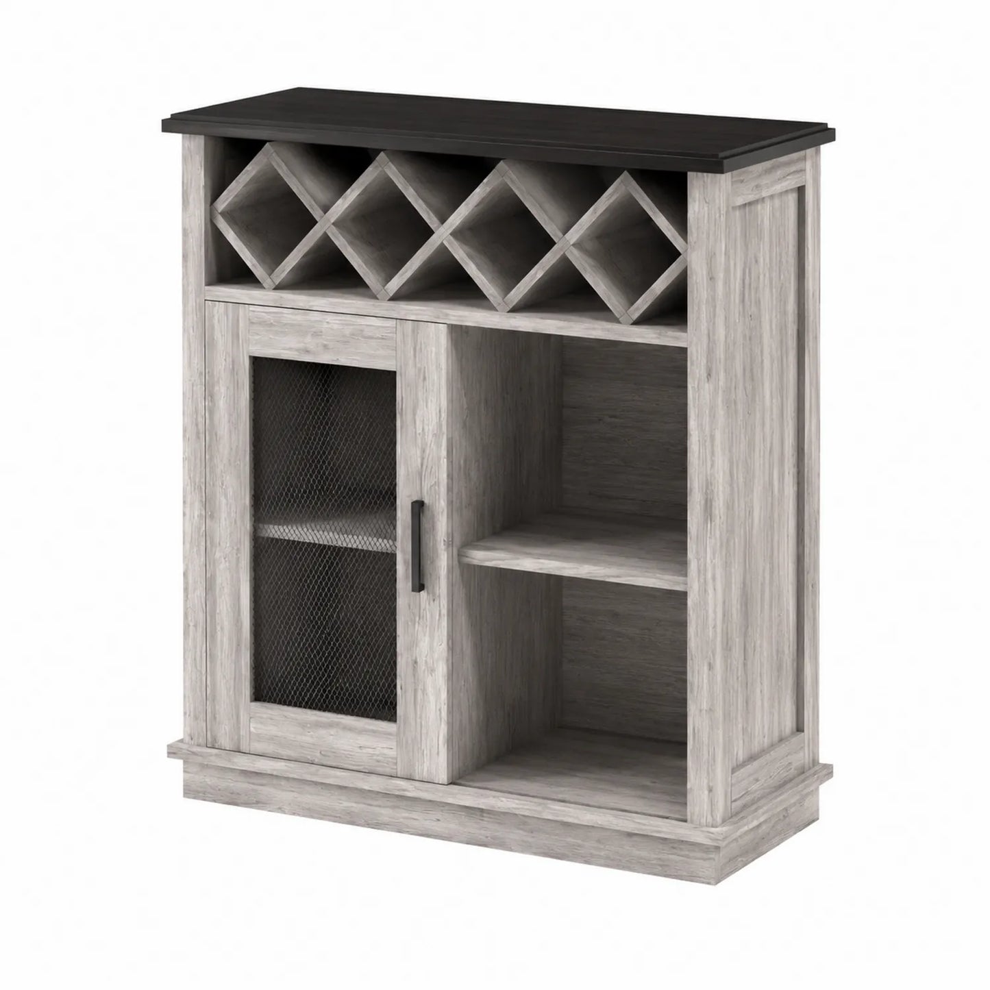 Buffet Cuisine en Bois avec Porte Grillage et Étagères 80x35x100 cm