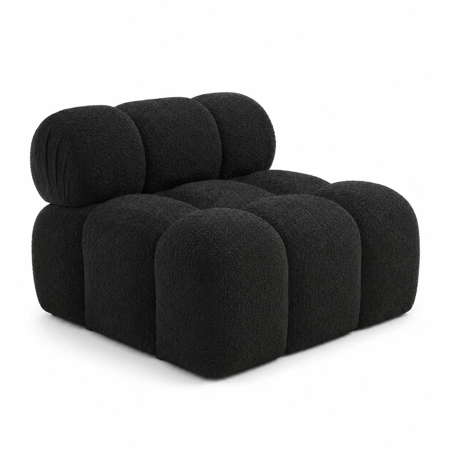 Fauteuil en tissu bouclé noir