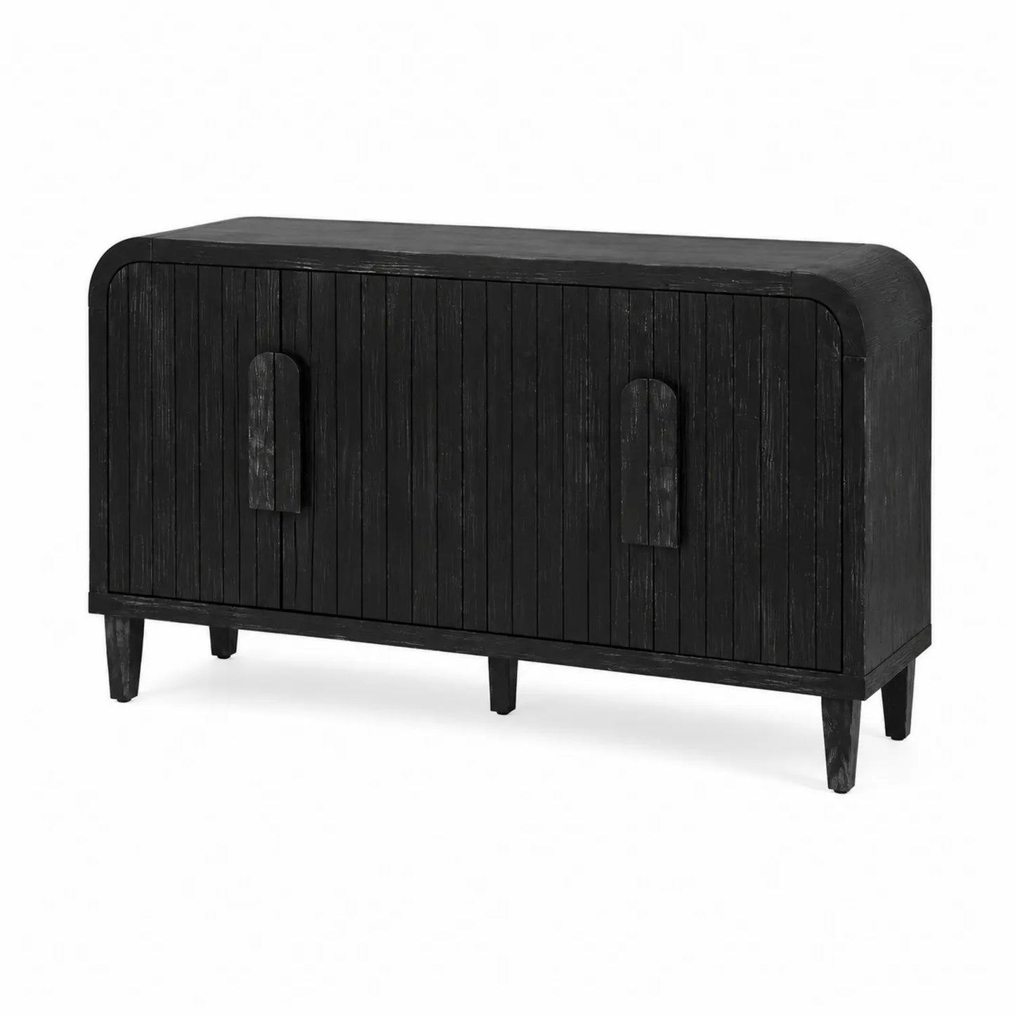 Buffet Noir en Bois Massif avec 2 Portes