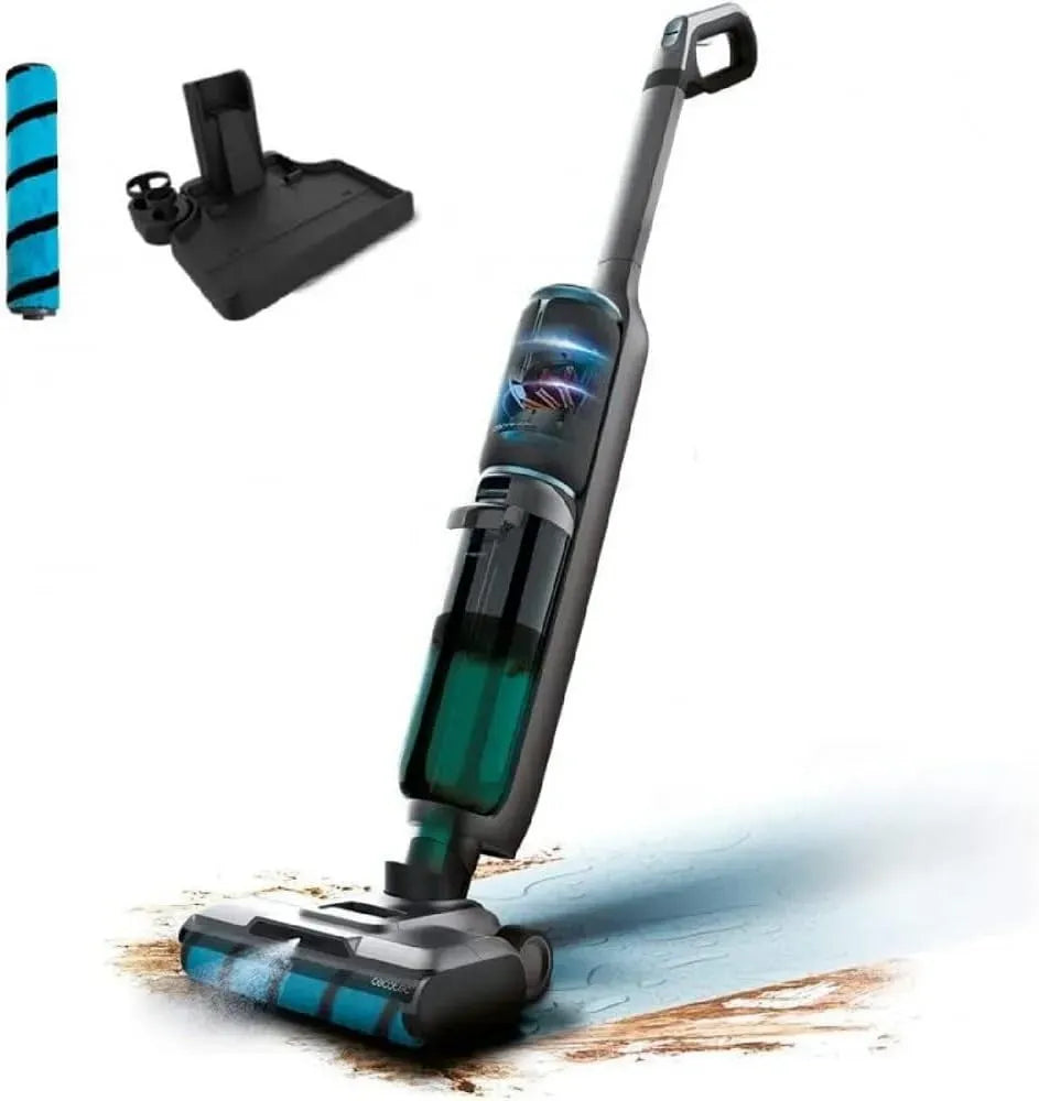 Cecotec Balai Électrique FreeGo Wash&Vacuum Spray, lave et aspire, 250 W, autonomie 35 min, réservoir d'eau propre de 700 ml et d'eau sale de 750 ml