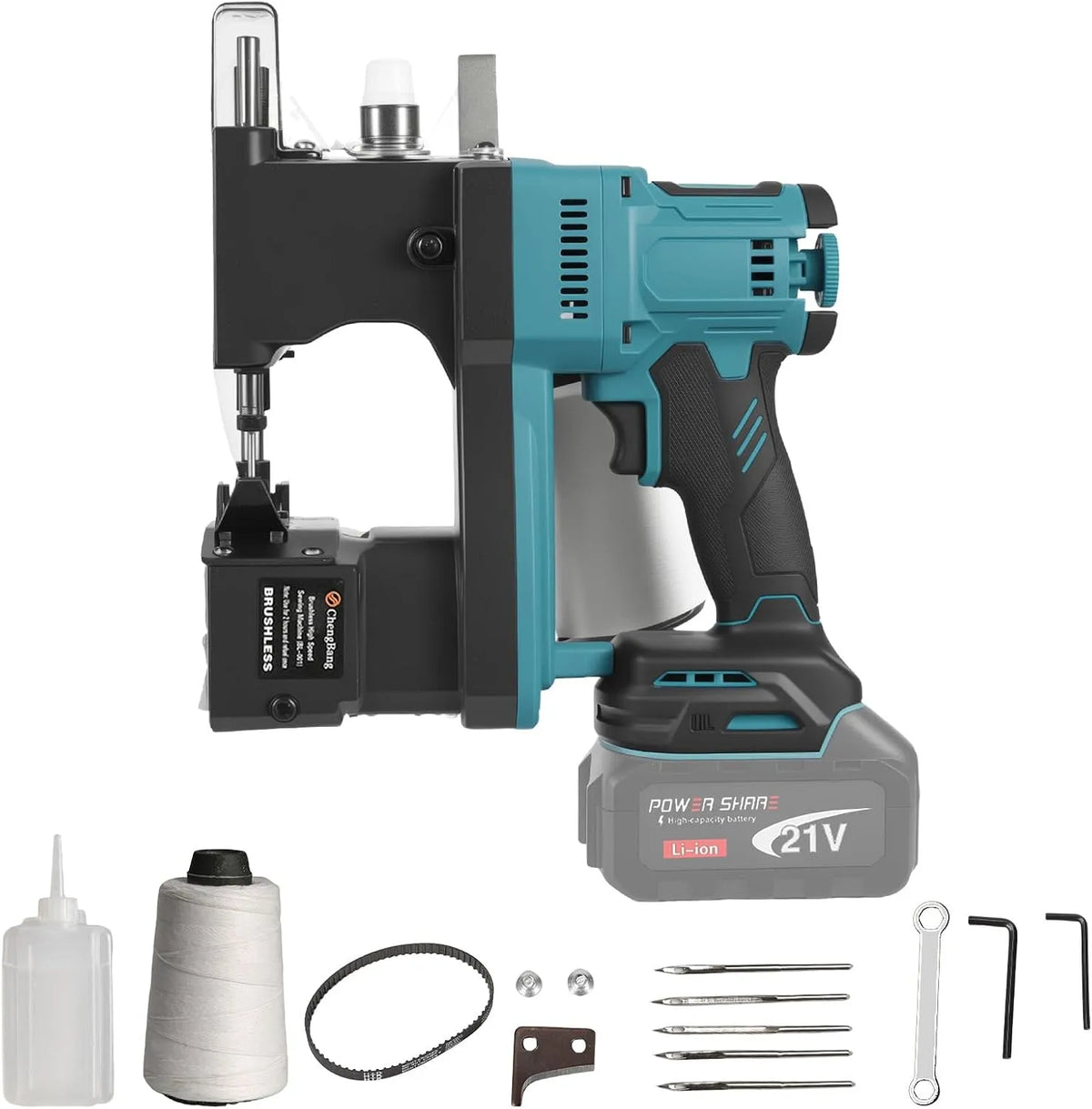 Makita Machine à coudre, portable, machine à coudre électrique, 18 V, 10 mm, 11 mm, sans fil, pour batteries Makita 18 V