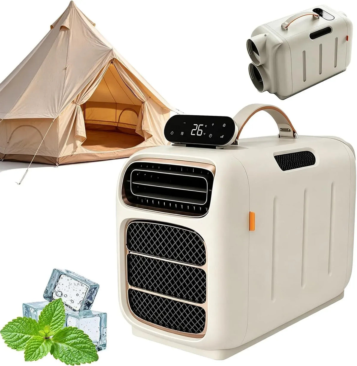 Climatiseur, portable, tactile, 3 vitesses, 4 en 1 avec écran tactile, mode sommeil et 3 vitesses, Cooling