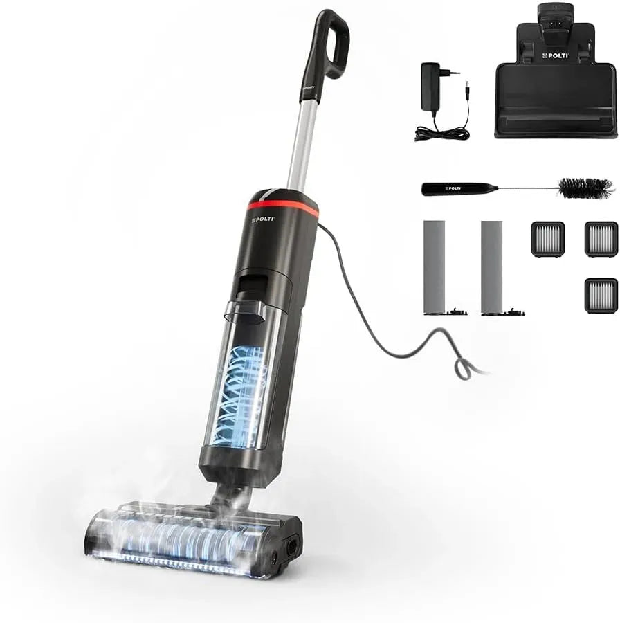WD20 Nettoyeur, Câble, vapeur, noir, Polti, Rollysteam Balai Vapeur et Nettoyeur Sec et Humide avec Câble