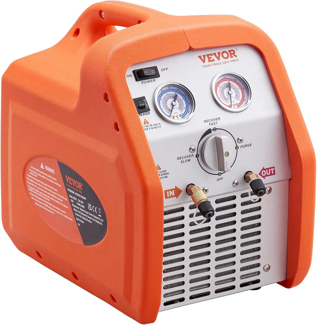 VEVOR 2 kg/min 1450 tr, min Auto-Nettoyage R401A Climatisation HVAC, Station de Récupération Fluides Frigorigènes Portable 3, 4 HP Machine de