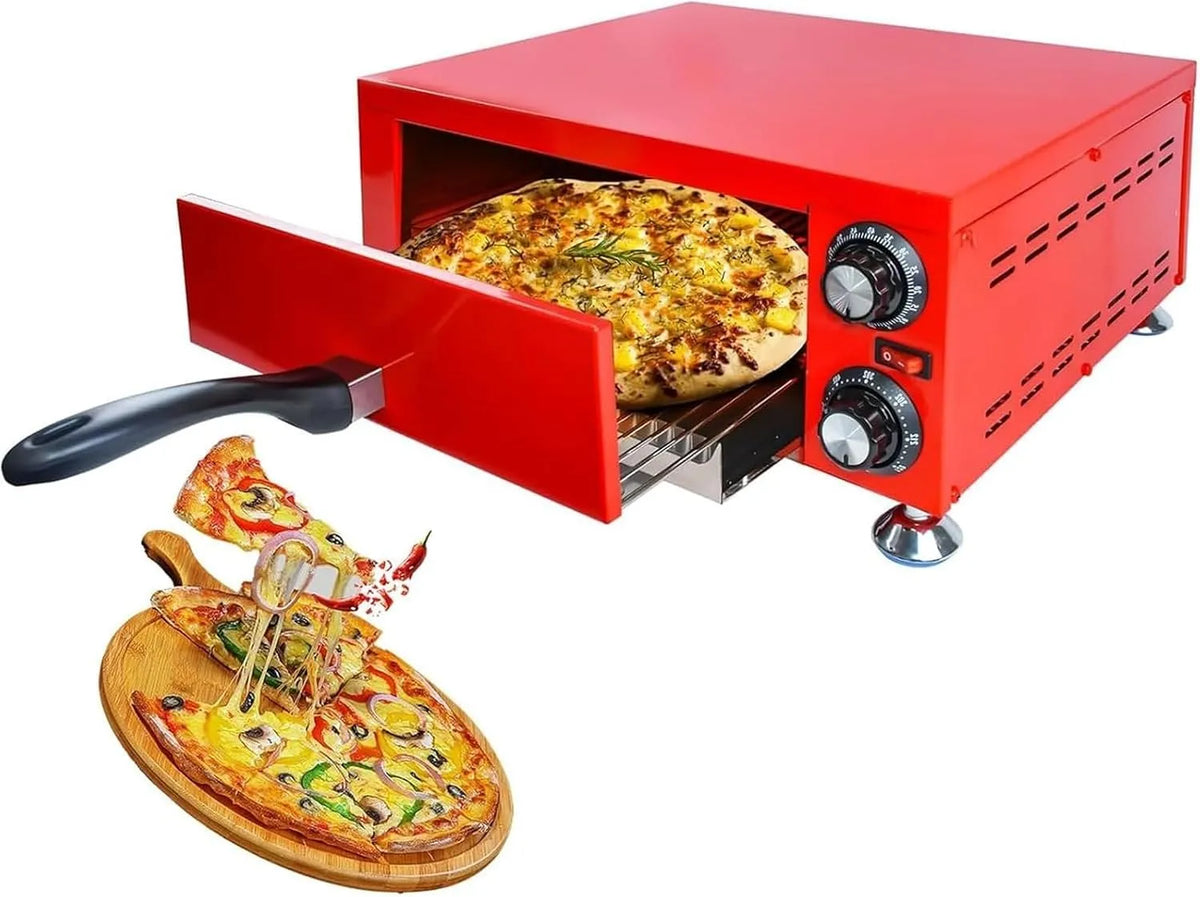 Four électrique à pizza, 30, 5 cm, minuteur, professionnel, 2 zones de température, acier inoxydable