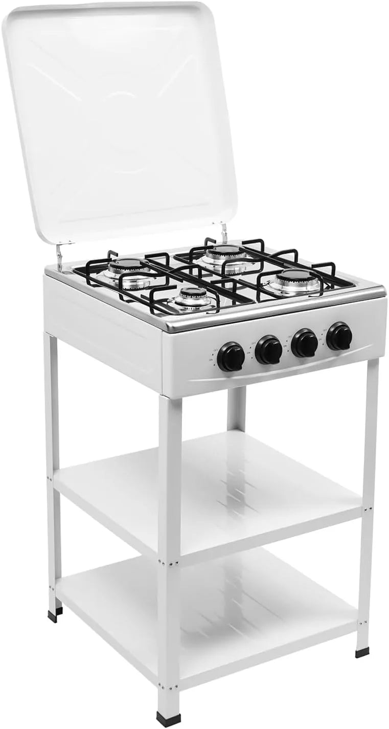 Plaque de cuisson à gaz, portable, camping, table de cuisson à gaz, blanc, réchaud à 5 flammes, 0 kW