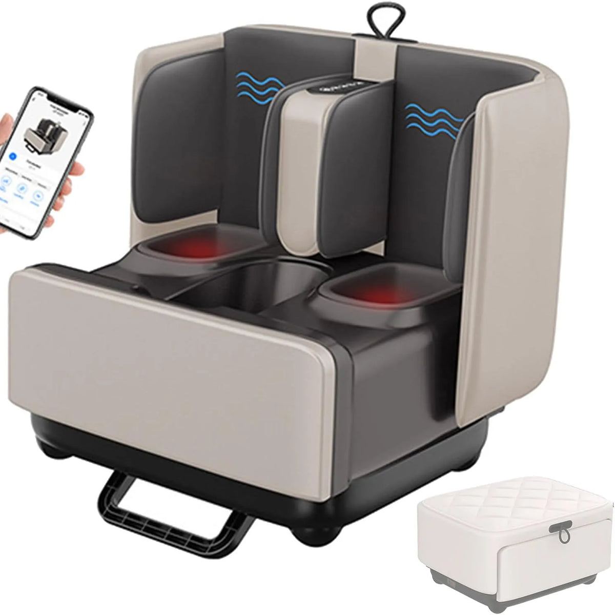 Radiateur électrique, 3 niveaux, professionnel, blanc, Masseur Pieds Professionnel Pliable 2 en 1, 3 Niveaux d'Intensité pour Pieds