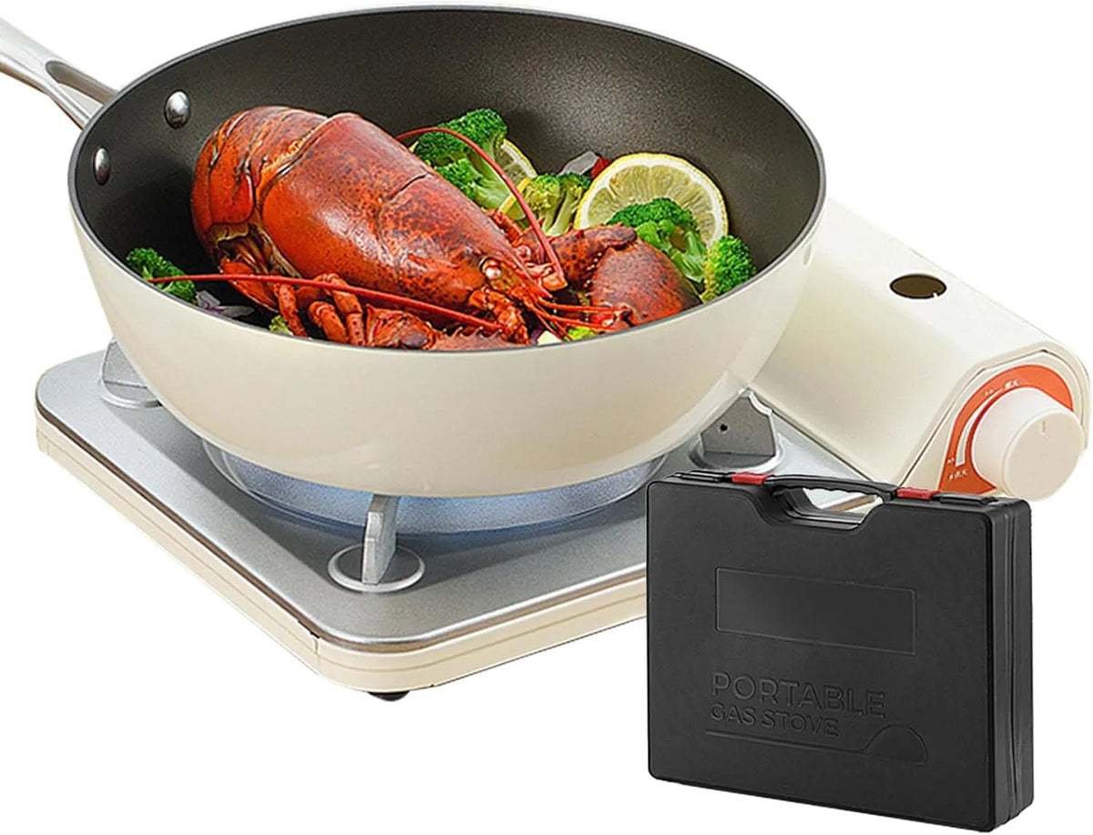 Produit Brûleur Ultra-Fin avec Housse de Transport, Réchaud de Camping Cuisine Extérieure Portable pour Randonnée, Cuisinette Compacte pour Voyages