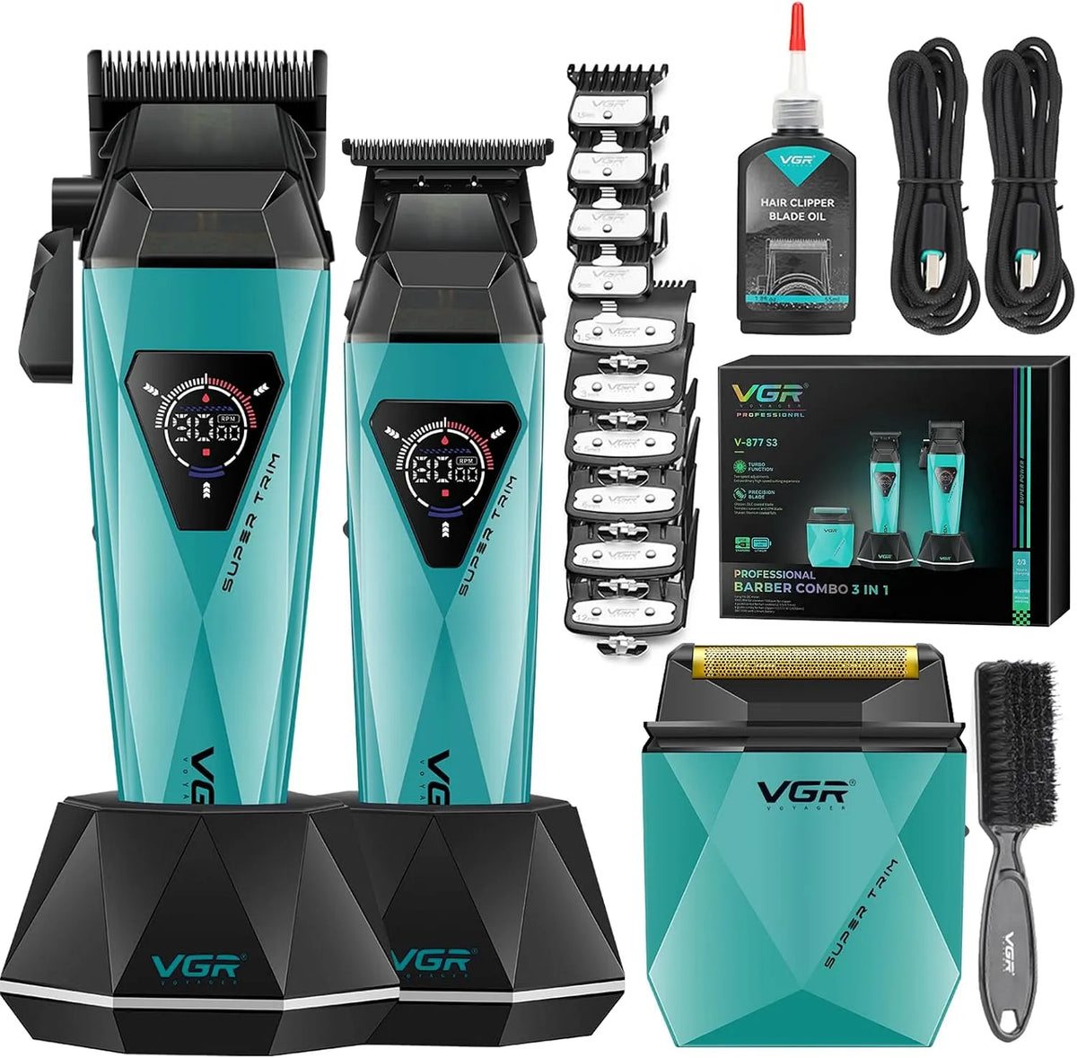 877S3 Station, professionnel, VGR, Set de Tondeuse Cheveux Hommes Professionnel