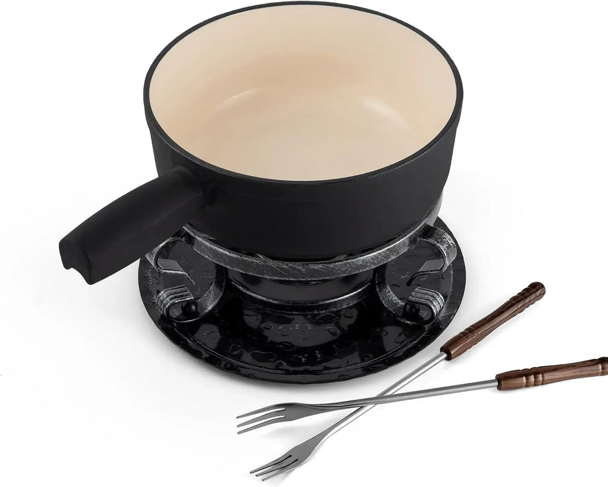 9-Piece Fondue, noir, Swissmar Lugano Cheese Fondue