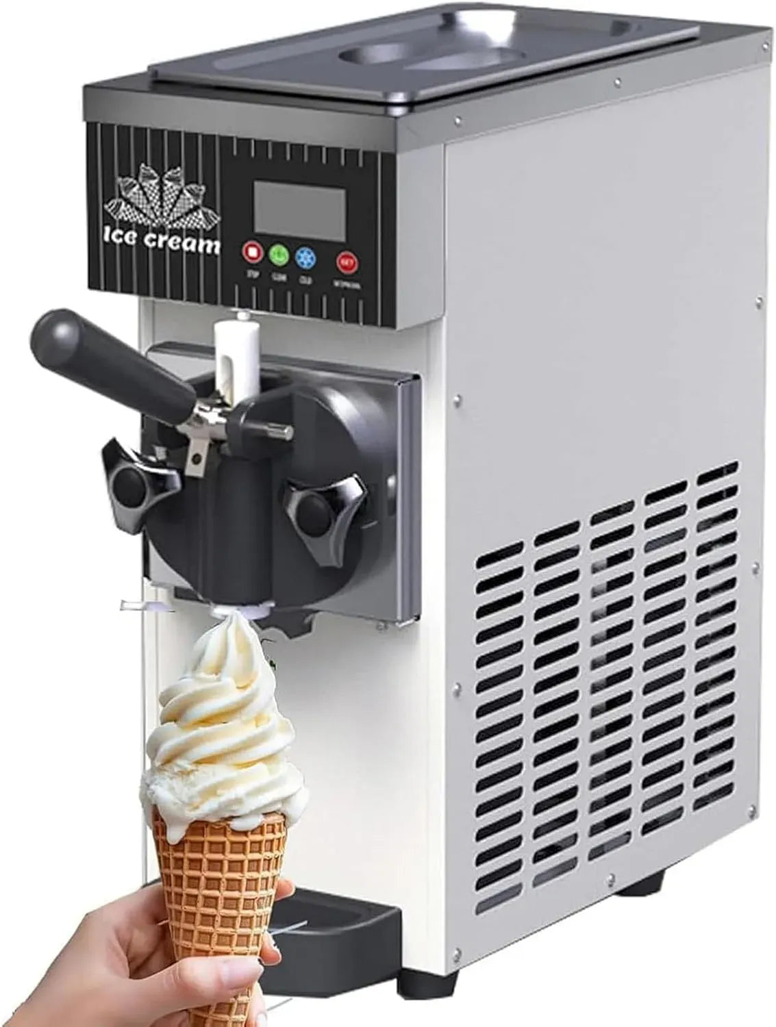 Machine à Glace, écran LCD, professionnel, blanc, pour la préparation de Glaces à l'italienne sur comptoir