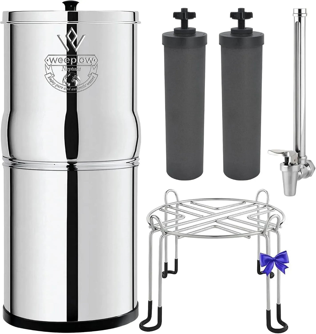 Robinet de cuisine AISI 304, 11 L, acier inoxydable, 2 éléments de purification O'Pure 2 inclus