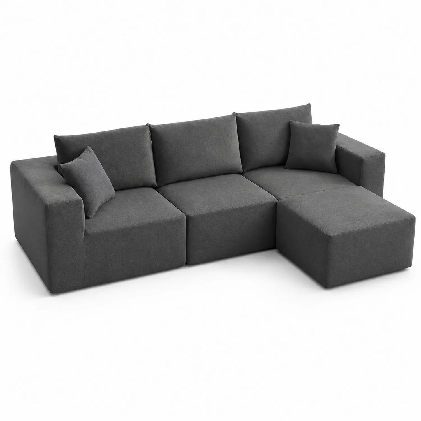 Canapé d'angle en tissu gris foncé
