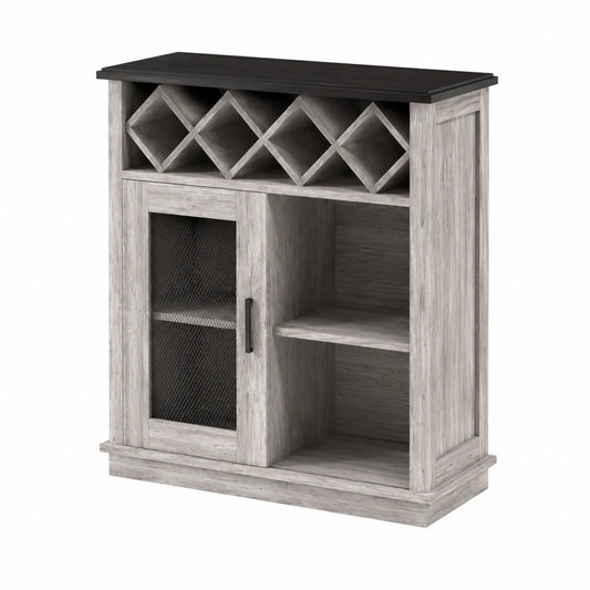 Buffet Cuisine en Bois avec Porte Grillage et Étagères 80x35x100 cm