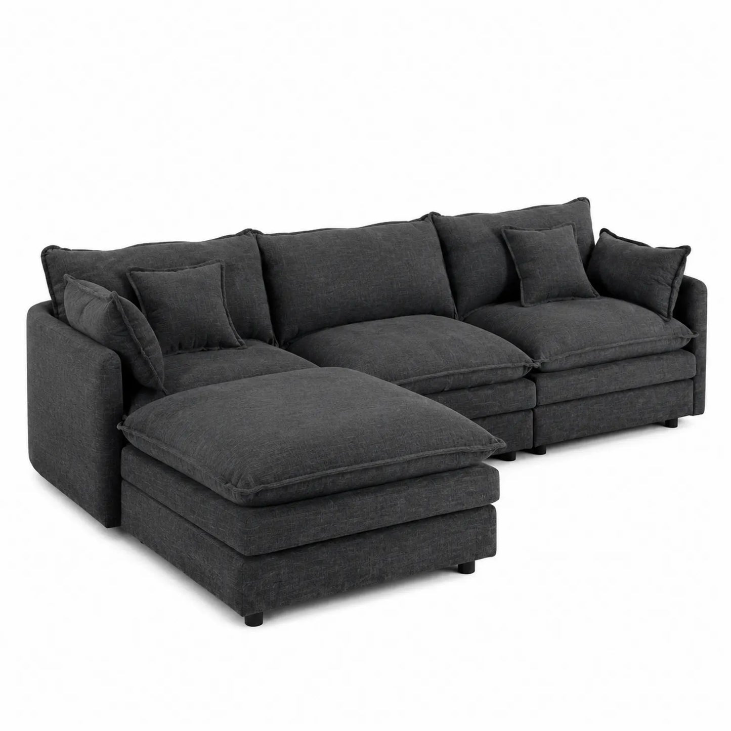 Canapé d'angle en tissu Gris Anthracite