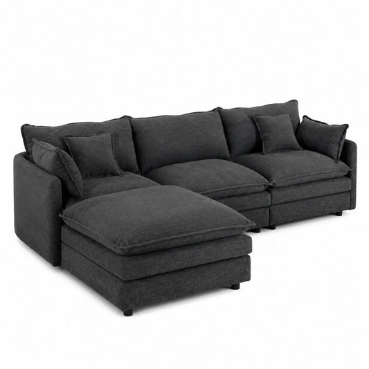 Canapé d'angle en tissu Gris Anthracite