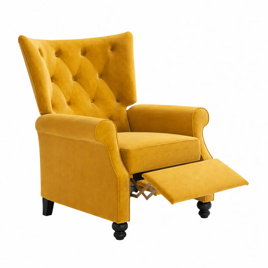 Fauteuil inclinable en velours avec repose-pieds