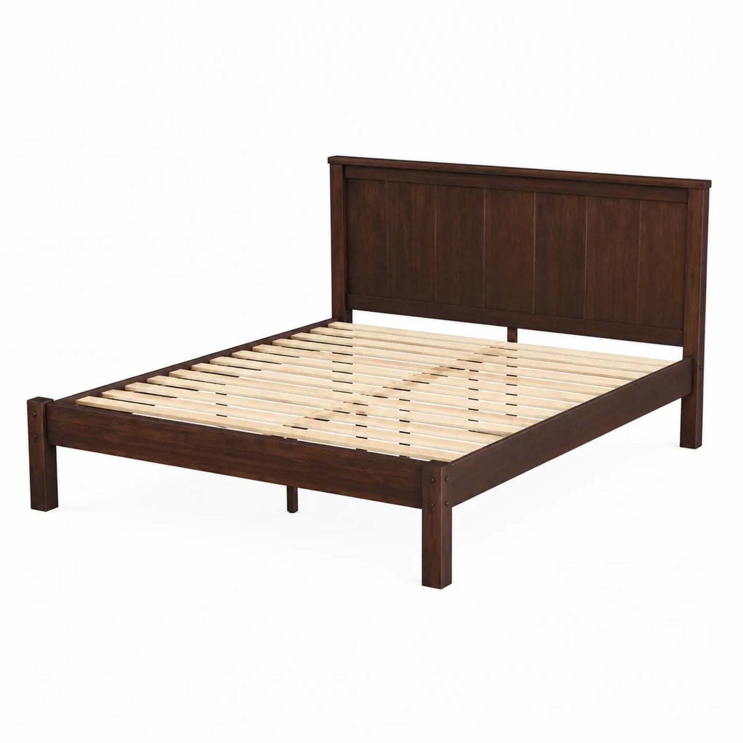 Lit en bois massif avec tête de lit 200x160 cm Marron