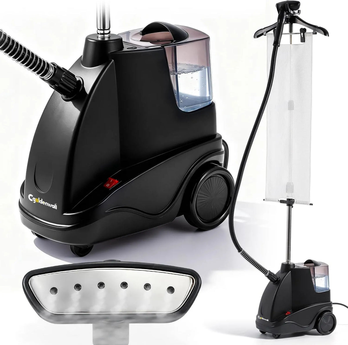 Accessoire pour appareil, 2.9 L, 1500 W, CGOLDENWALL 40s, grand réservoir, vapeur, amovible, 2 Réglages des Vapeur pour Tous les Tissus