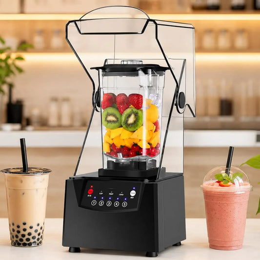 Blender, 1,8 L, 200 W, 5 programmes, professionnel, Capot Insonorisant et 5 Programmes pour Café, Bol 1,8 L