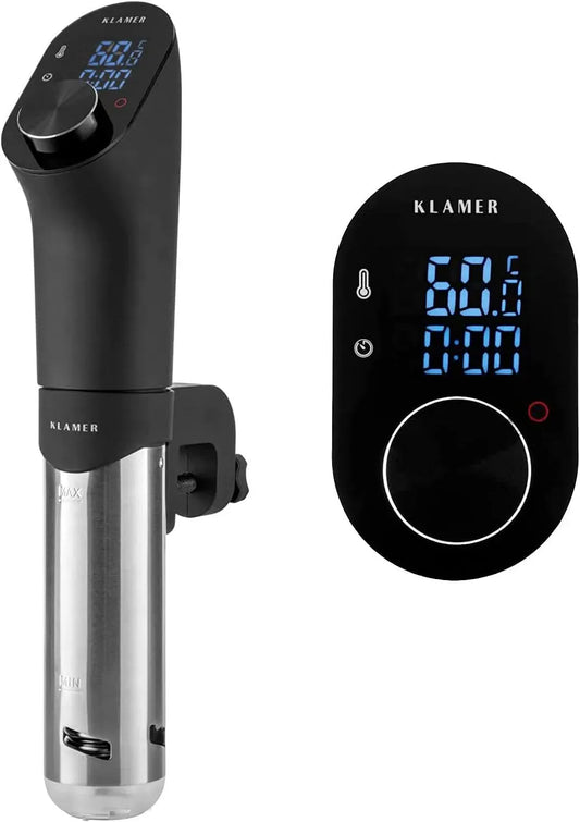 IPX7 cuiseur, 1200 W, 20 à 95 °C, IP65, minuteur, effet 3D, 2 zones de température, KLAMER