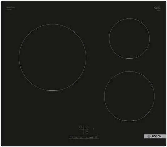 Bosch PUC611BB5E Plaque à induction, 60 cm, table de cuisson à induction, tactile, minuteur, noir, 17 niveaux de réglage de la puissance, Série 4