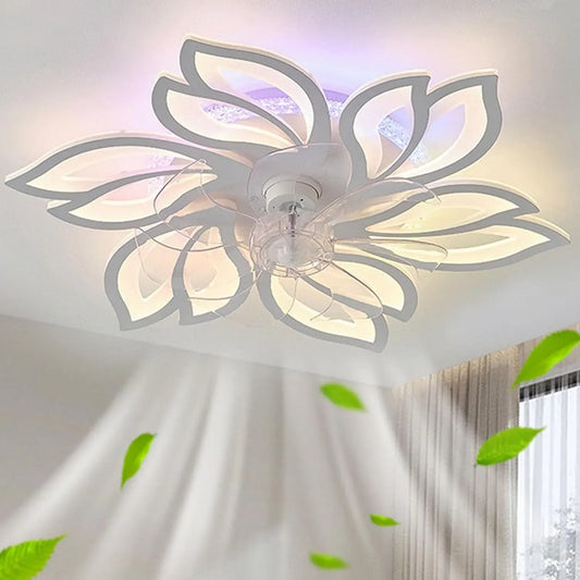 Ventilateur, silencieux, blanc, ventilateur pour circulation d'air, Grand plafonnier avec ventilateur LED pour chambre à coucher