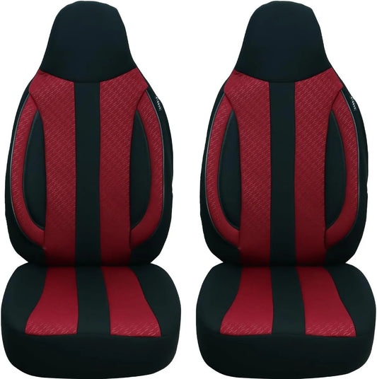 S60 V60 Mass Pilot Lot de 2 Housses de siège de Voiture compatibles équipé de Volvo 3 Gen conducteur et Passager à partir de 2018, Noir/Rouge vin