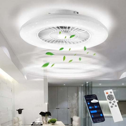 Ventilateur 3000-5500K, 60CM, ventilateur pour circulation d'air, 60CM Smart LED Plafonnier avec ventilateur