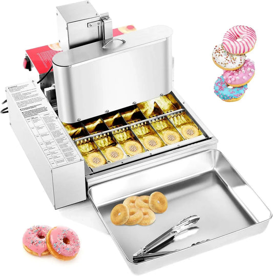 VEVOR 360PCs/h Machine à donuts, machine à beignets, acier inoxydable, 6 Rangées