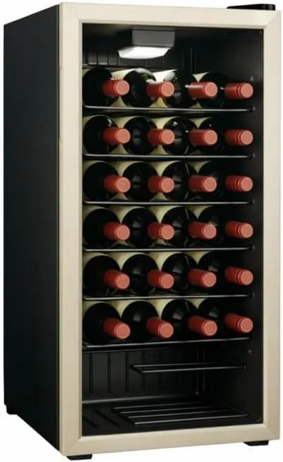 Cave à vin électrique, 22 bouteilles, acier inoxydable, Cadre Inox, Clayettes Métalliques