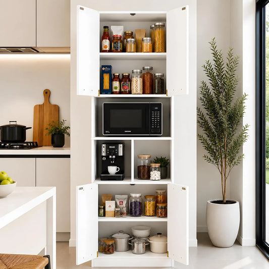 Armoire, Colonne, 180,5x40x60 cm, Cuisine ou Bureau Blanche