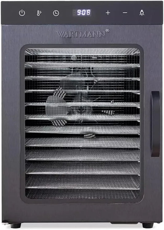 WM-2512 Déshydrateur automatique en acier inoxydable, Noir, Déshydrateur compact équipé de 12 grilles de déshydratation en acier inoxydable sans BPA