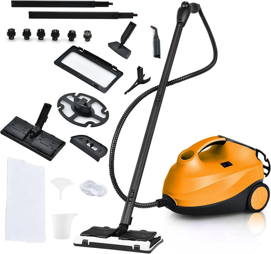 Aspirateur, 1,5 L, 2000 W, GOPLUS, grand réservoir, vapeur, Nettoyeur Vapeur avec 19 Accessoires, 3,7 M