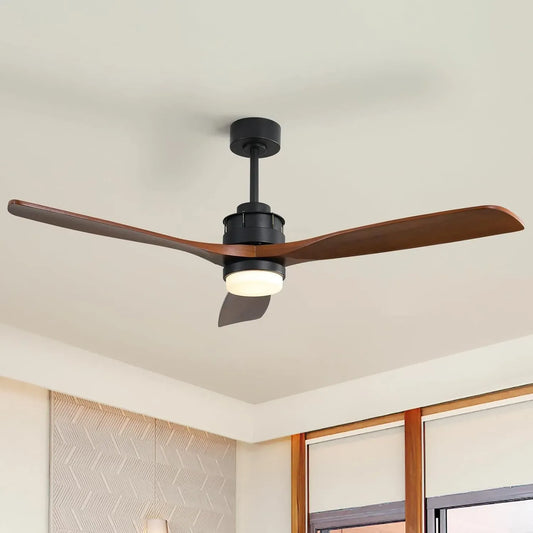 Ventilateur, 132 cm, extérieur, bois massif de ferme 3 lames pour intérieur et extérieur, 6 vitesses, 3 couleurs