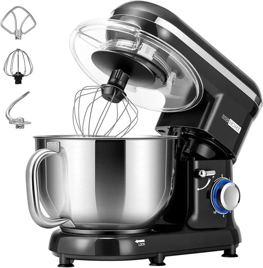 Robot, 5,7 L, 1500 W, professionnel, acier inoxydable, 10 Vitesses, noir, Cuisine Professionnel, VIVOHOME