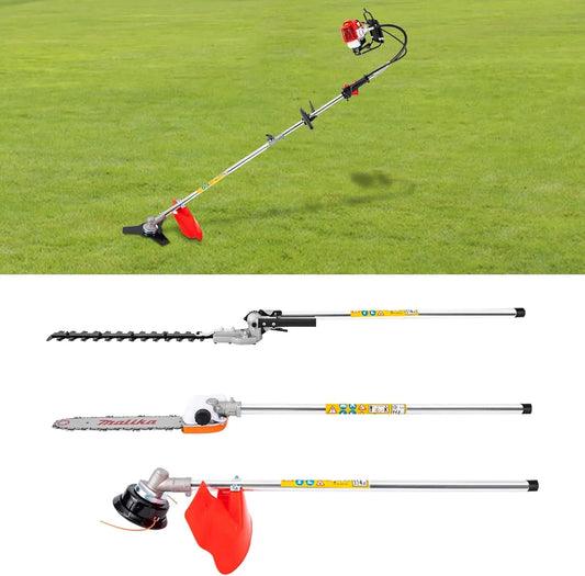 tondeuse à gazon équipé de tige d'extension CDI, Débroussailleuse professionnelle à essence 2 temps 52 cc Outil multifonction pour tondeuse à gazon