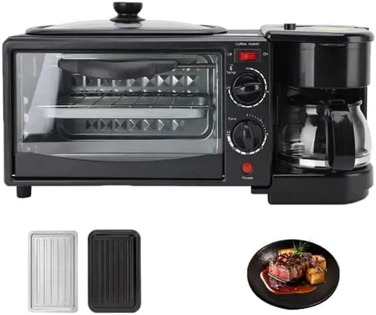 Ustensile de cuisson, 1100 W, minuteur, 3 vitesses, Station de Petit-déjeuner 3 en 1, Minuterie de 30 Minutes, Température À 3 Vitesses