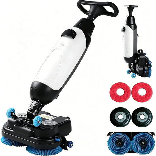 Autolaveuse autoportée, 36 V, 10 000 mAh, Largeur de Lavage de 43 cm, autonomie sans Fil de 80 Min White, Double réservoir de 4,5 L + 7,5 L