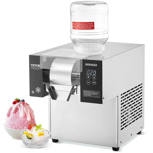 VEVOR kg/24H Machine à Glace, Machine à Râper, machine à café électrique, 125 kg, professionnel, acier inoxydable, pour Dessert Boulangerie Café