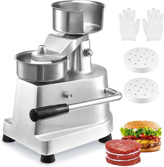 VEVOR SUS304 Machine à Burger, Barbecue, Presse, 100 mm, professionnel, acier inoxydable, pour Hamburgers Galettes Barbecue Pique-nique