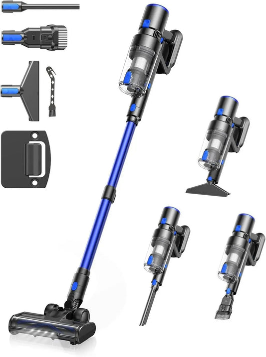 Aspirateur 550W/45KPa, 550 W, éclairage LED, bleu, Brosse Anti-Enchevêtrement & Éclairage LED