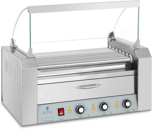 Tiroir chauffant RC-RG7DC, 2 foyers, 1500 W, gril, restauration, acier inoxydable, Pour 12 Saucisses, 2 Zones De Chauffe