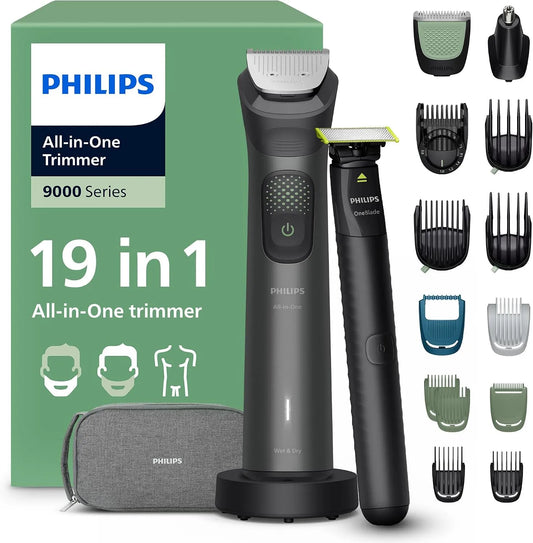 Philips MG9556/15 Accessoire pour appareil, dalle IPS, ensemble tondeuse/rasoir pour barbe, 27 hauteurs de coupe, 0,2-20 mm