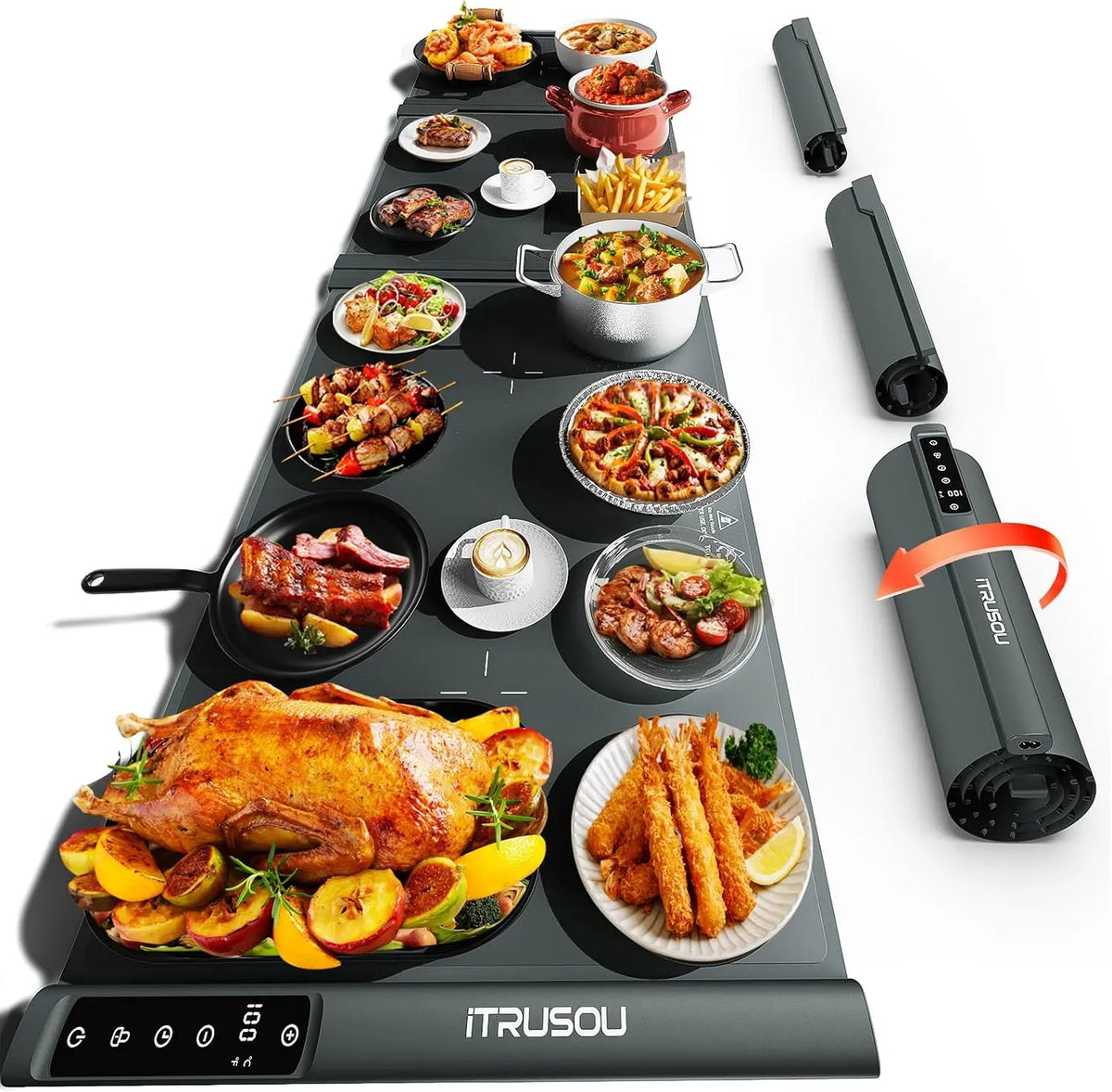 99H Commutable, Tapis, 137x40 cm, minuteur, verrouillage, fonction chauffante, pour Aliments 137x40 cm