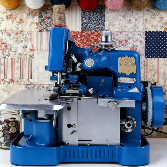 Cadre Métal, Surjeteuse Industrielle Robustesse Maximale, Vitesse Réglable 3000 PTS/Min, Kit Complet avec Pédale, équipée d'un Enfile-Aiguille