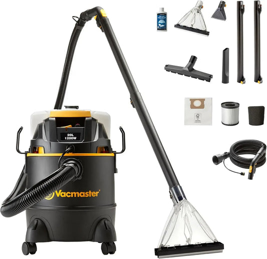 Aspirateur, 1200 W, Vacmaster 3-en-1, appareil électrique d'aspiration, Aspirateur Eau et Poussière Shampouineuse 1200W