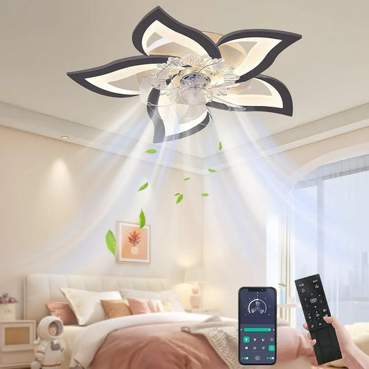 Ventilateur, 69CM, 50 W, minuteur, décoration de salon, silencieux, APP & Télécommande, Moteur DC Réversible, 6 Vitesses